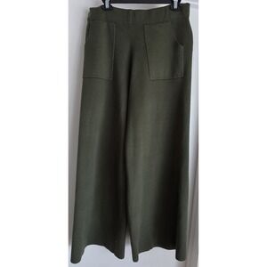 Saint Geraldine Womens Pants Size L Olive Green Wide Leg Casual Trousers Slacks